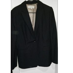 Calvin Klein black pinstripe blazer top